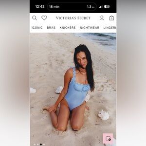 Victoria's Secret Blue Ruffle One Piece Swimsuit